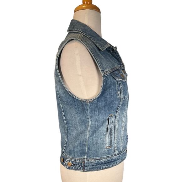 J.Crew Indigo Denim Vest Size S | Button Front Classic Jean Style Excellent - Picture 3 of 11